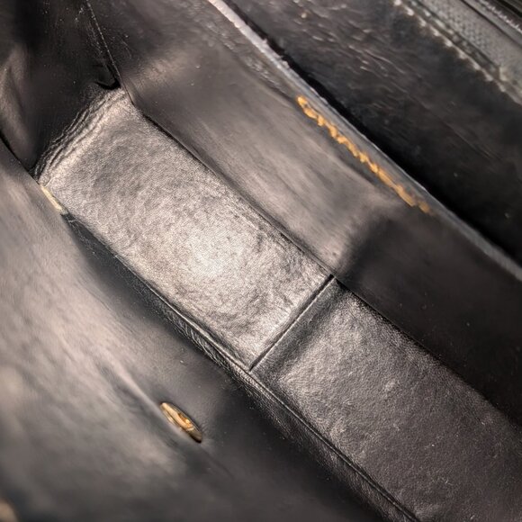 Chanel Vintage Black Caviar Mademoiselle Kelly Top Handle Flap Bag - Picture 12 of 16